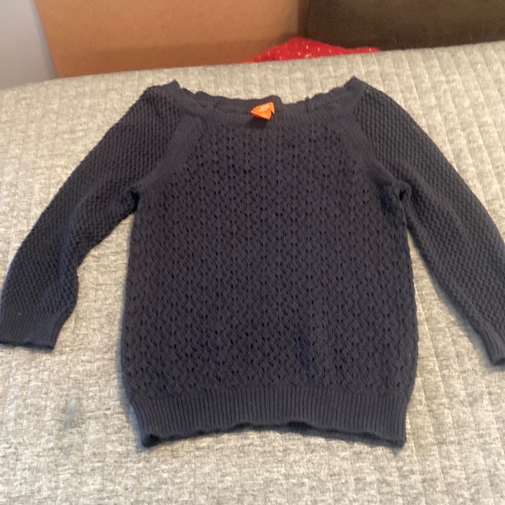 Joe Fresh navy blue Off-the-Shoulder Sweater with Textured Knit